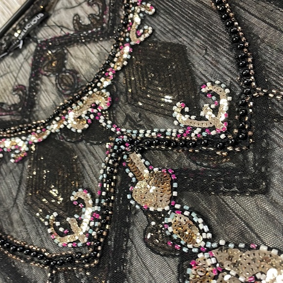 Hot & Delicious Black & gold Mesh Tank - Picture 4 of 6